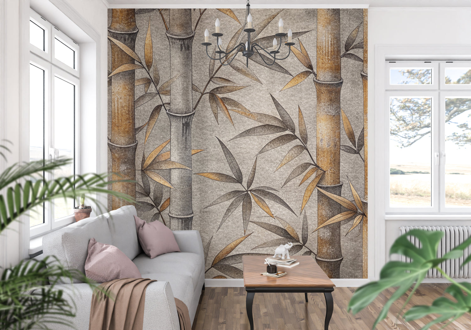 Vintage bamboo pattern making statement in entrance hall