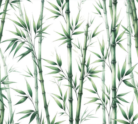 Green bamboo stems design file showing detailed watercolor pattern and natural textures