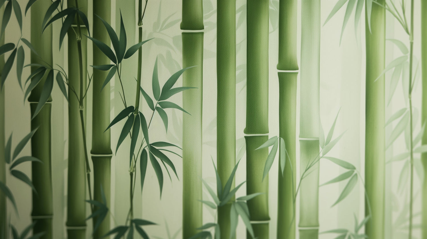 Bamboo forest wallpaper creating a serene atmosphere in a modern living room