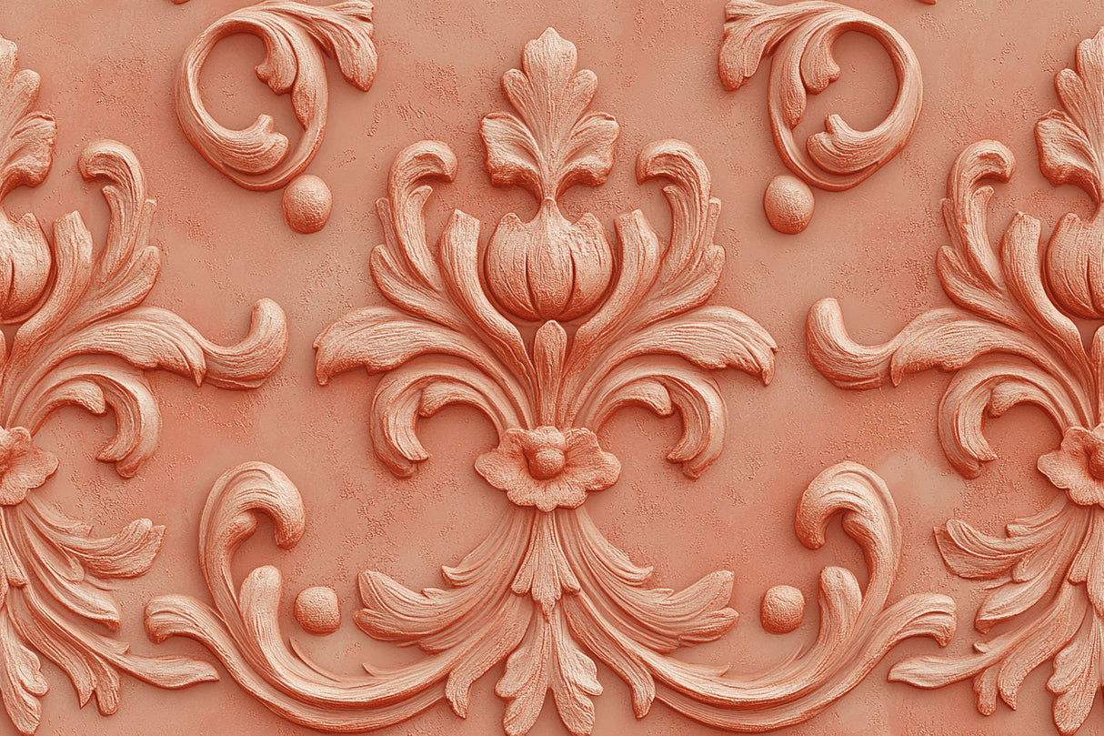 Design file showing intricate details of 3D terracotta damask pattern