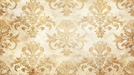 White and gold damask wallpaper design file showing intricate baroque pattern details
