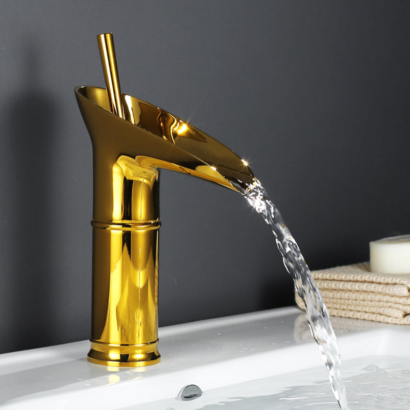 Waterfall Bathroom Faucet  Antique Brass Single Handle Design - Product detail 4