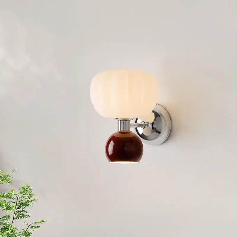 Modern LED Wall Lamp Cream Glass Shade Design - Product example