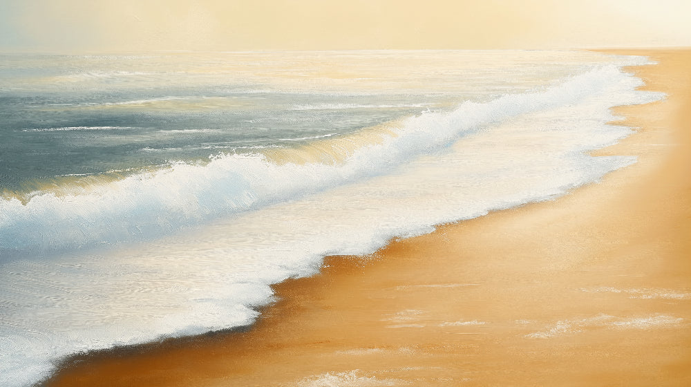 Coastal sunset beach wallpaper design file showing detailed waves and sand patterns