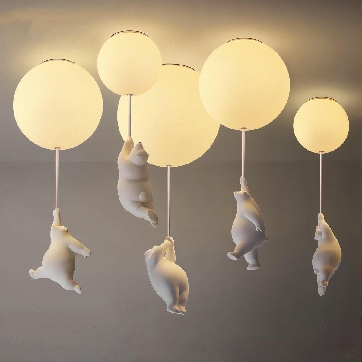 Kids Balloon Bear Ceiling Light  Floating Animals Design - Detailed view