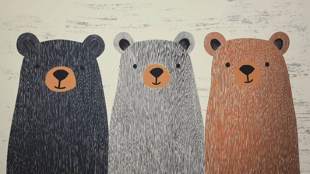 Scandinavian three bears design file showing detailed pattern and texture