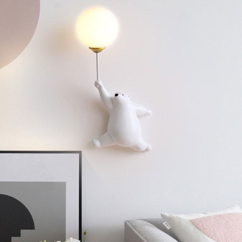 Kids Wall Lamp  Pink Bear Design With Globe Light - Product detail 7