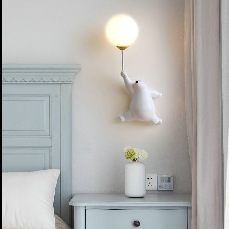 Kids Wall Lamp  Pink Bear Design With Globe Light - Product detail 4