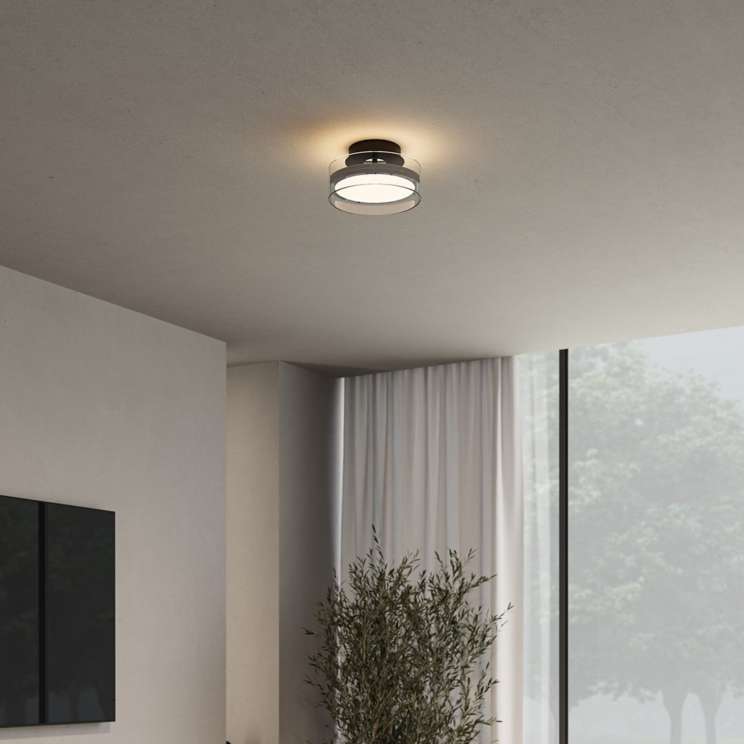 Modern LED Ceiling Light Glass Disc Design With Halo Effect - Product showcase
