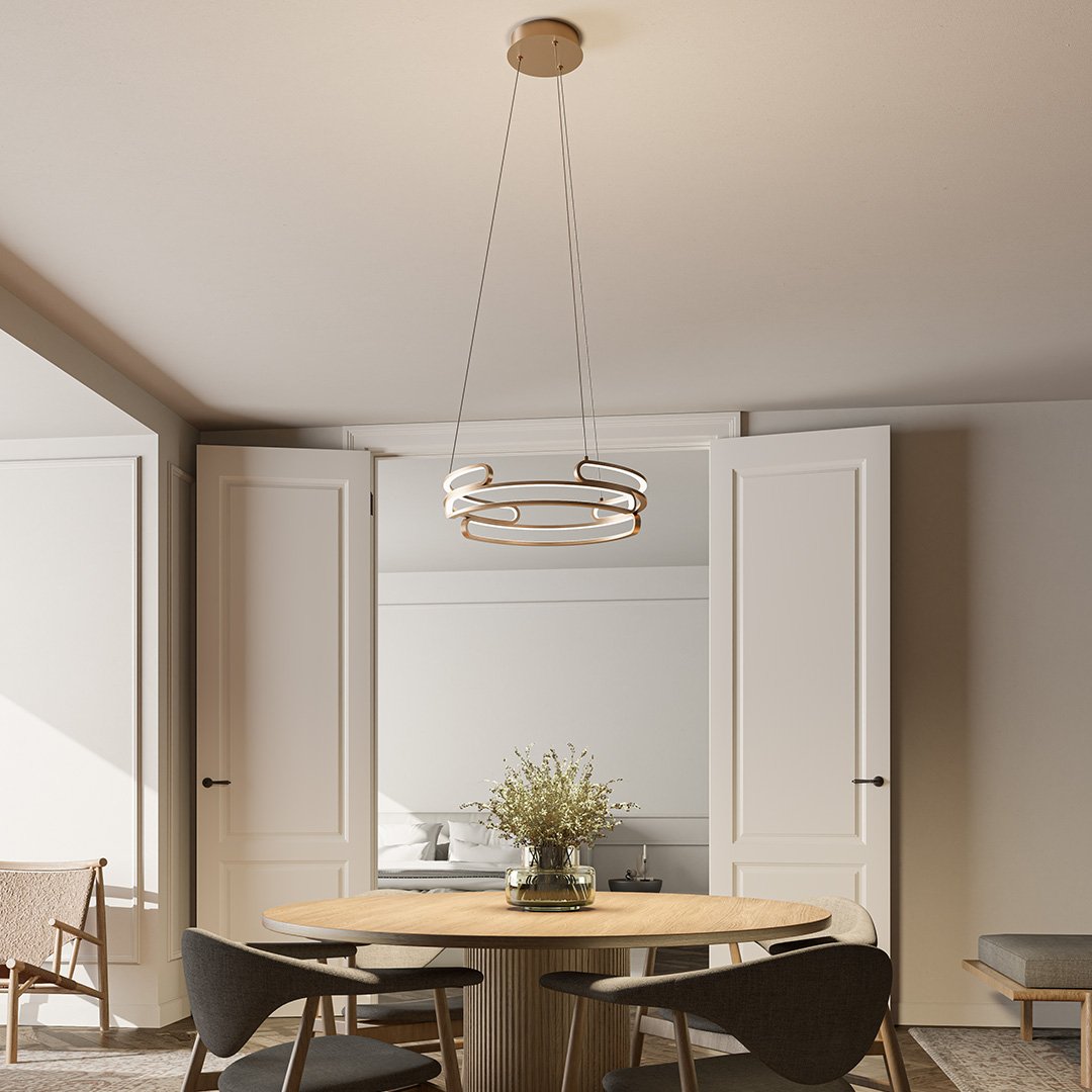 Modern LED Pendant Light  Circular Gold Metal Design - Product detail 19