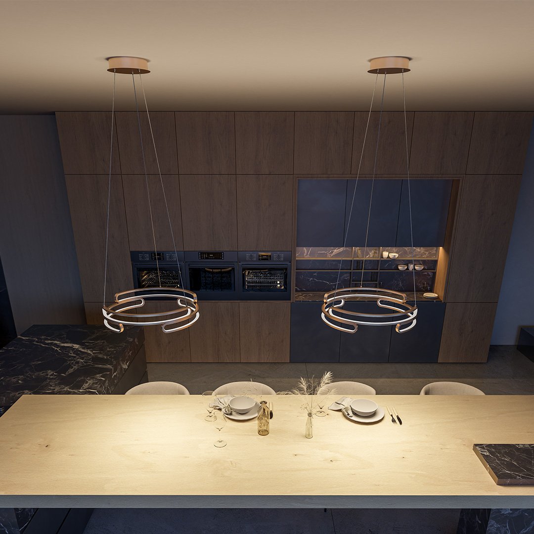 Modern LED Pendant Light  Circular Gold Metal Design - Product detail 8