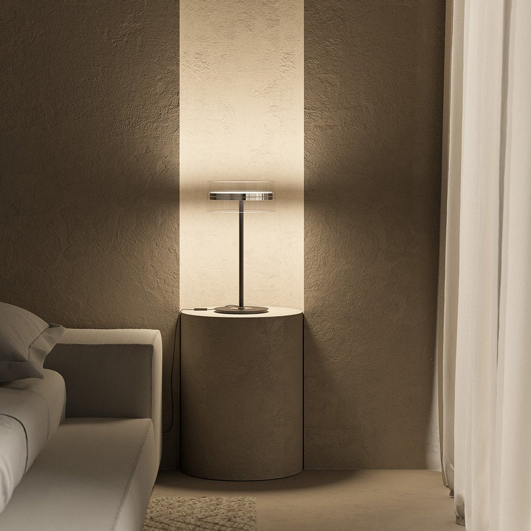 Modern Glass Table Lamp Layered Glass Disc Design - Detailed view