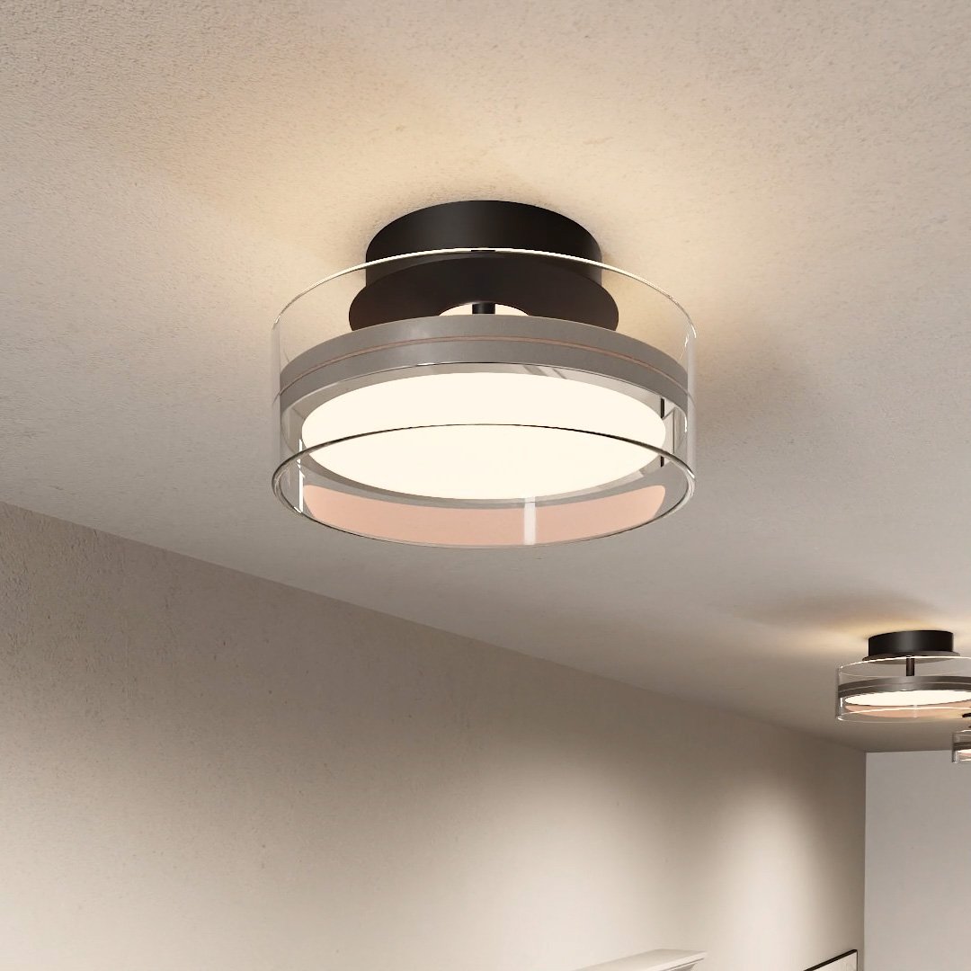 Modern LED Ceiling Light Glass Disc Design With Halo Effect - Product example