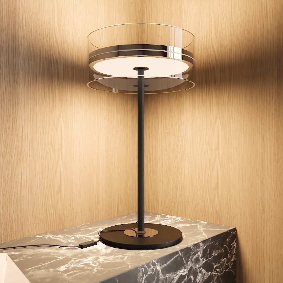 Modern Glass Table Lamp Layered Glass Disc Design - Product detail 4