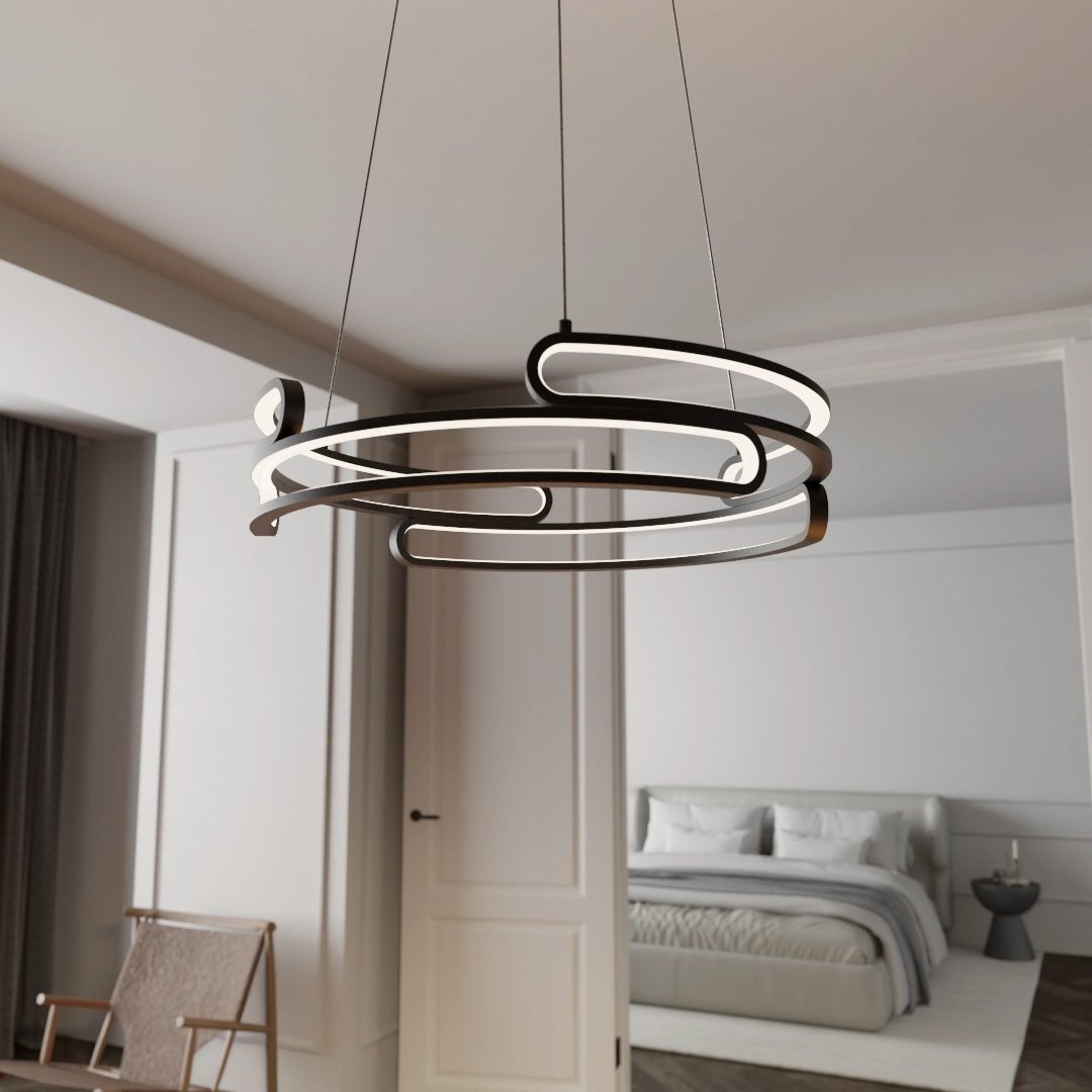 Modern LED Pendant Light  Circular Gold Metal Design - Product detail 13