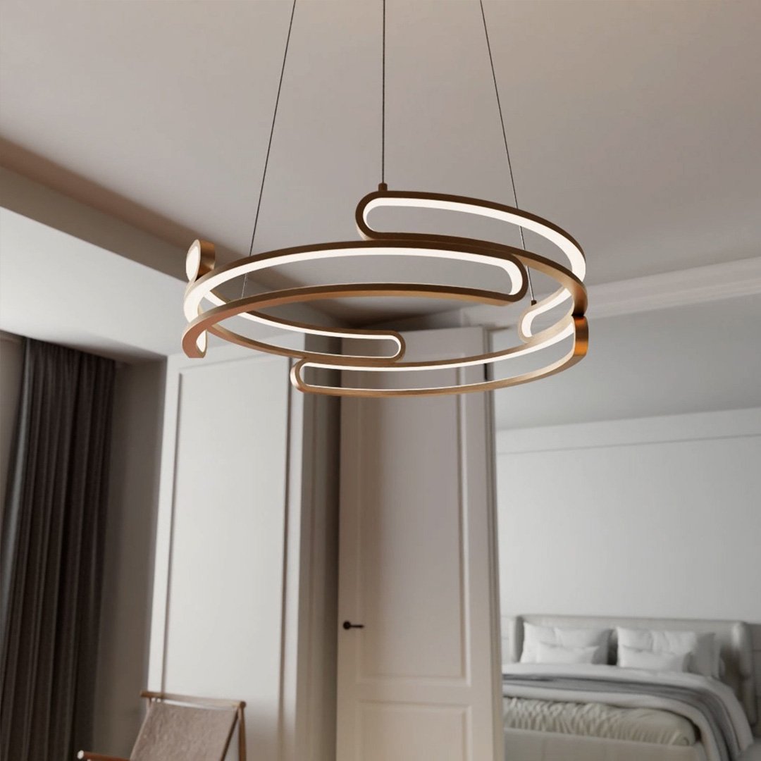 Modern LED Pendant Light  Circular Gold Metal Design - Product detail 4