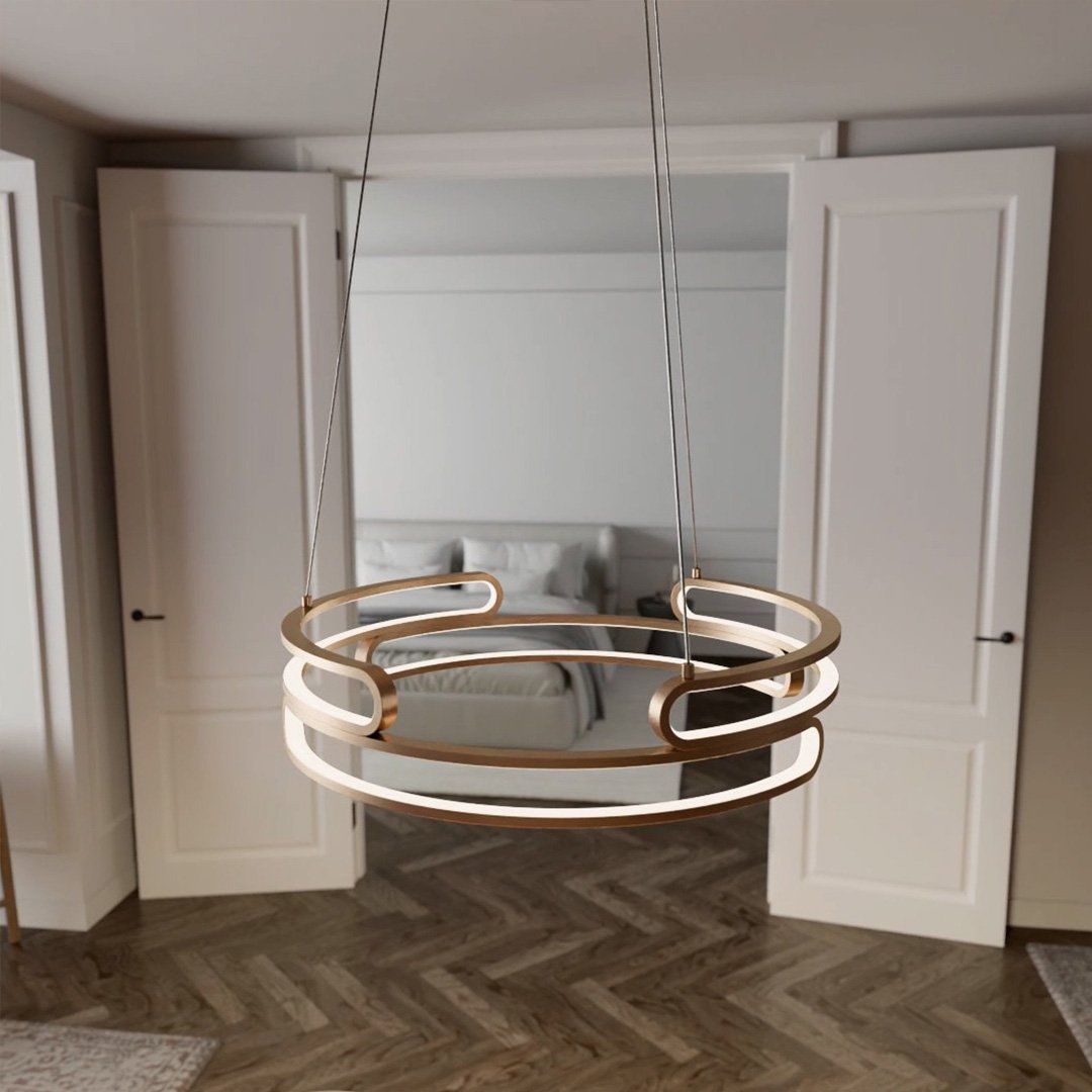 Modern LED Pendant Light  Circular Gold Metal Design - Product detail 5