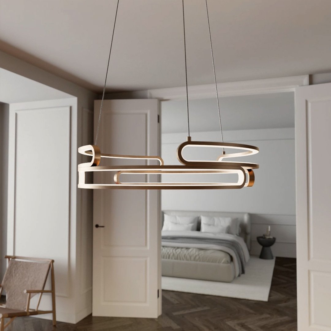 Modern LED Pendant Light  Circular Gold Metal Design - Product detail 6