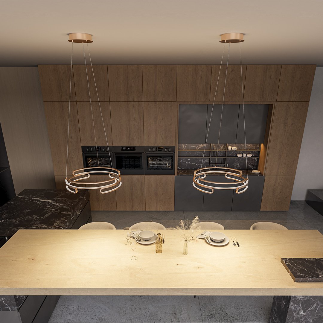 Modern LED Pendant Light  Circular Gold Metal Design - Product detail 7