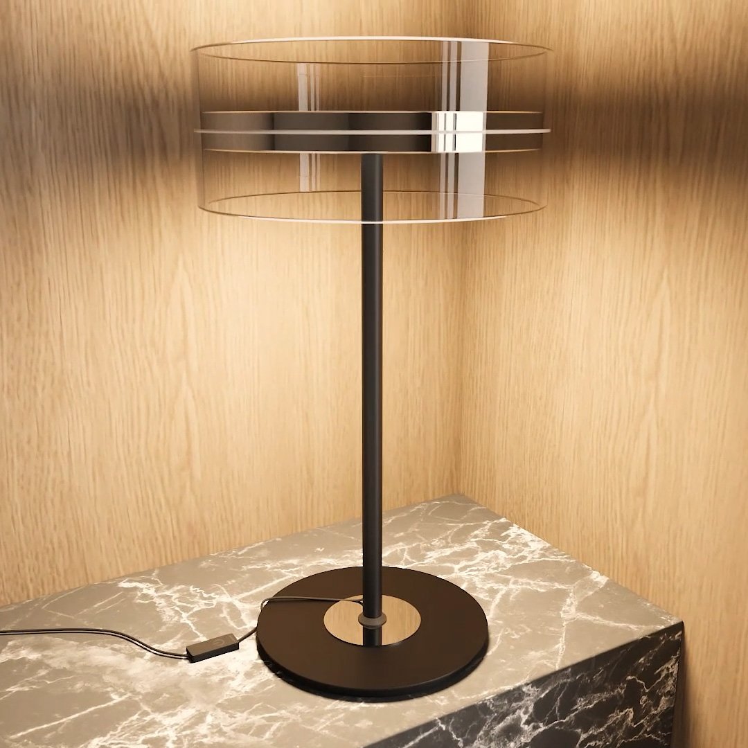 Modern Glass Table Lamp Layered Glass Disc Design - Product detail 5