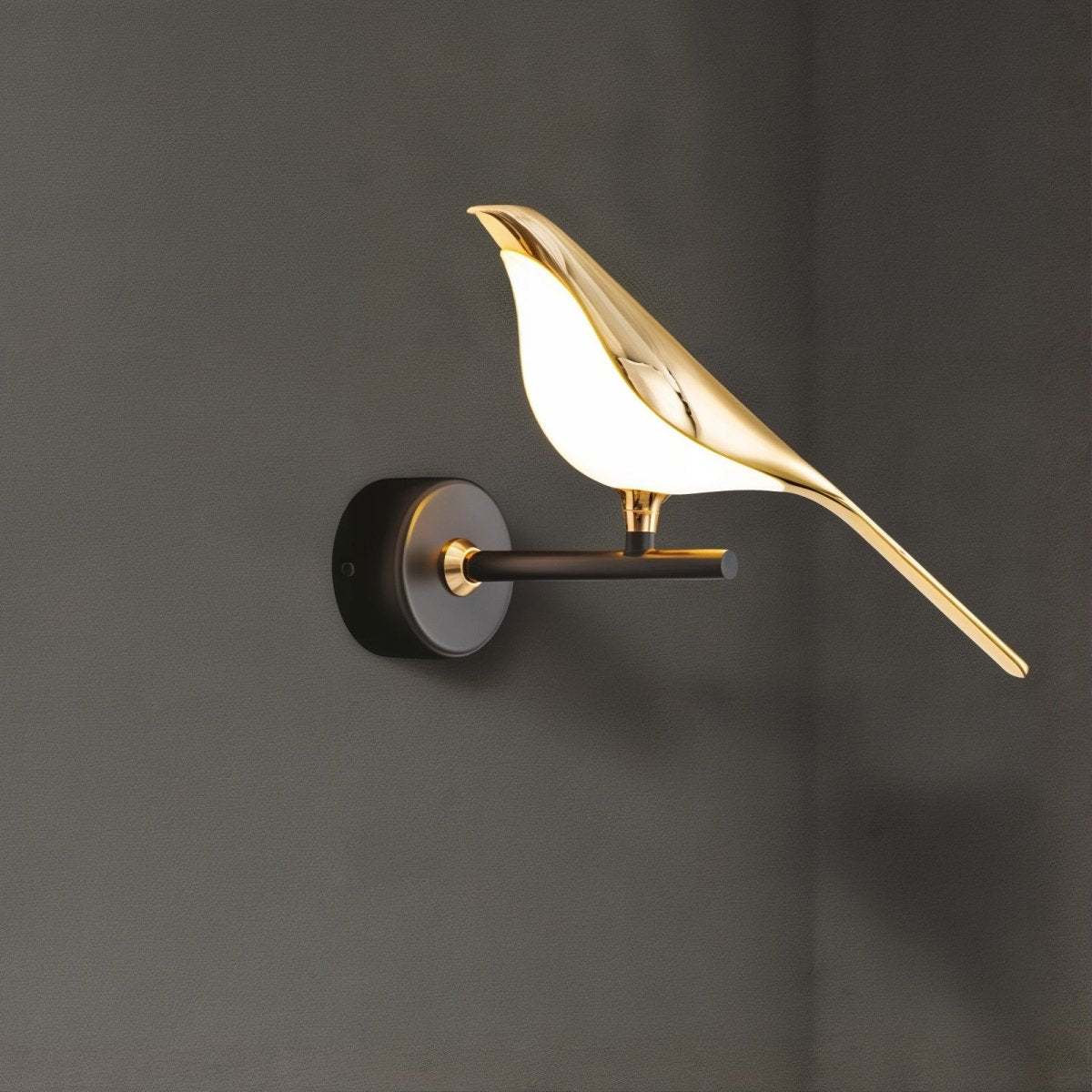 Modern Bird Wall Lamp Gold Plated LED Sconce - Detailed view