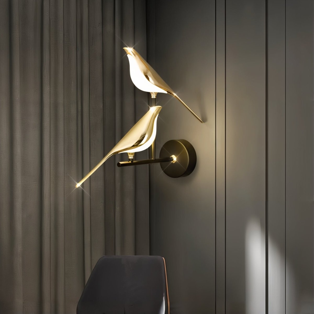 Modern Bird Wall Lamp Gold Plated LED Sconce - Product example