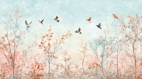 Birds and cherry blossom design file showing intricate pattern details