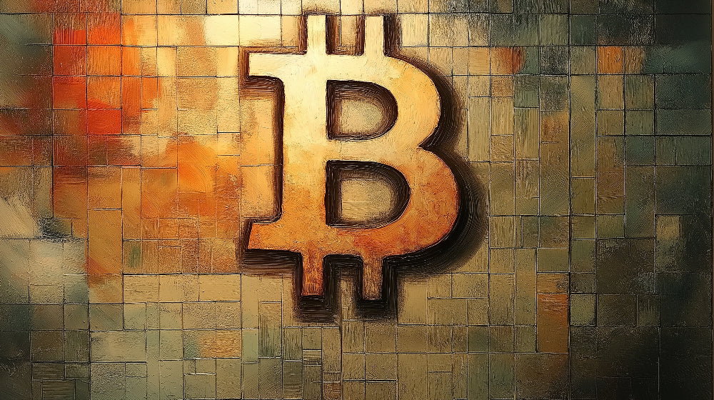 Bitcoin wallpaper design file showing detailed geometric pattern and golden gradient effects