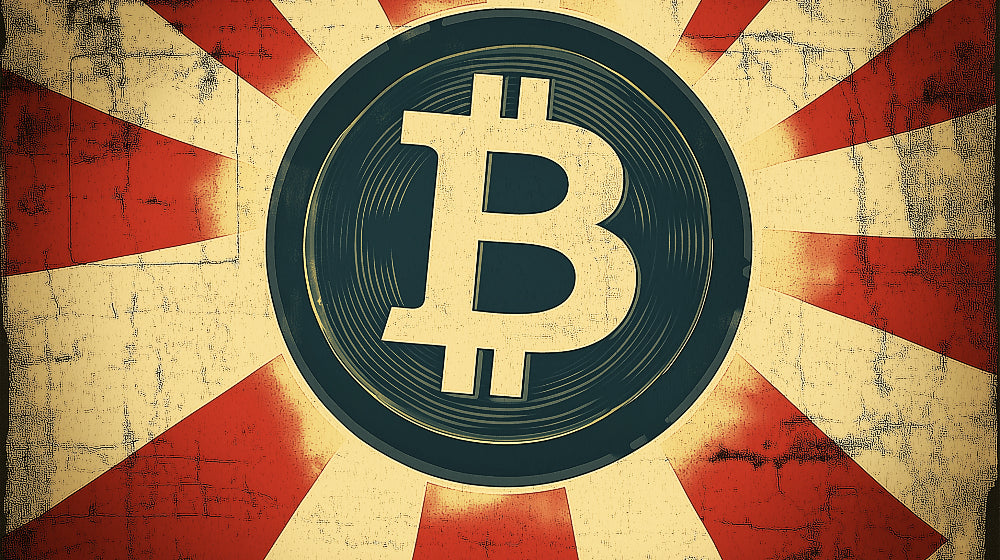 Bitcoin vintage cryptocurrency design file showing detailed gold pattern and retro effects