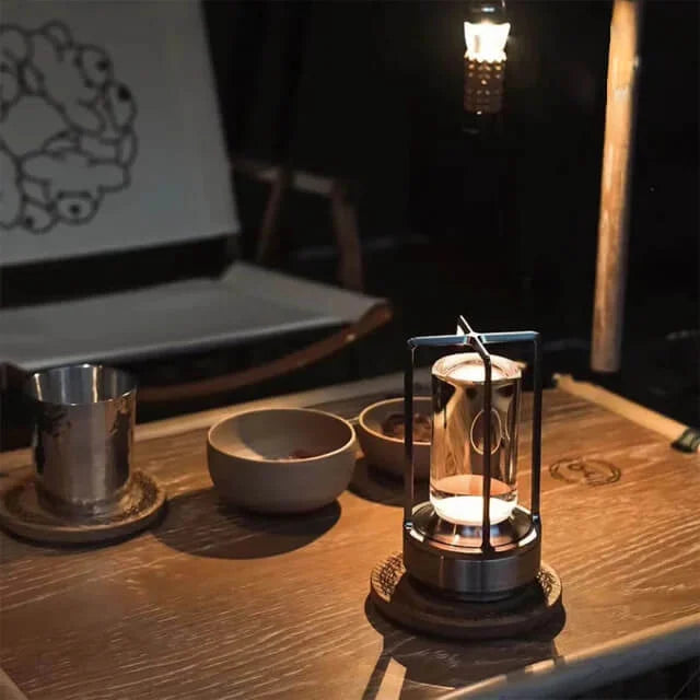 Modern Industrial Table Lamp Glass Cylinder Metal Frame Design - Product detail 5