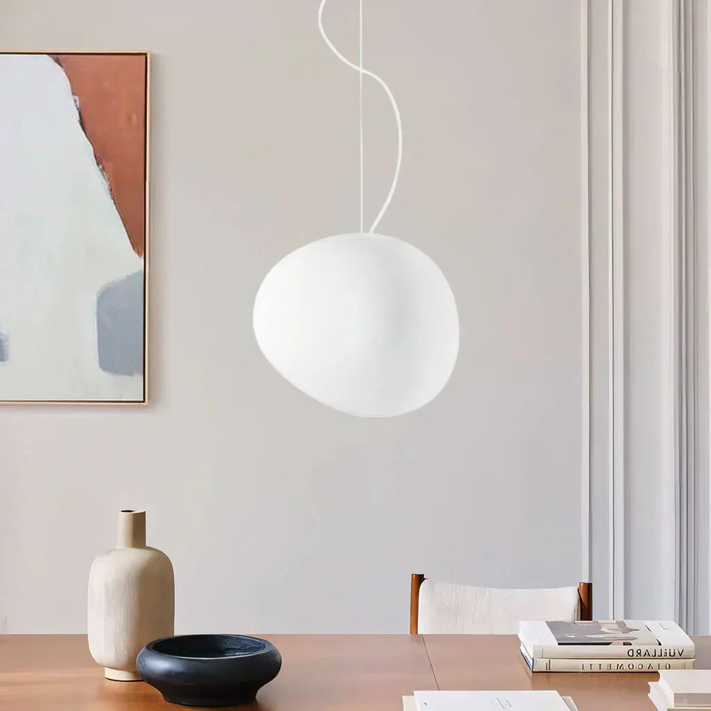 Modern Pendant Light Pebble Glass Design - Detailed view