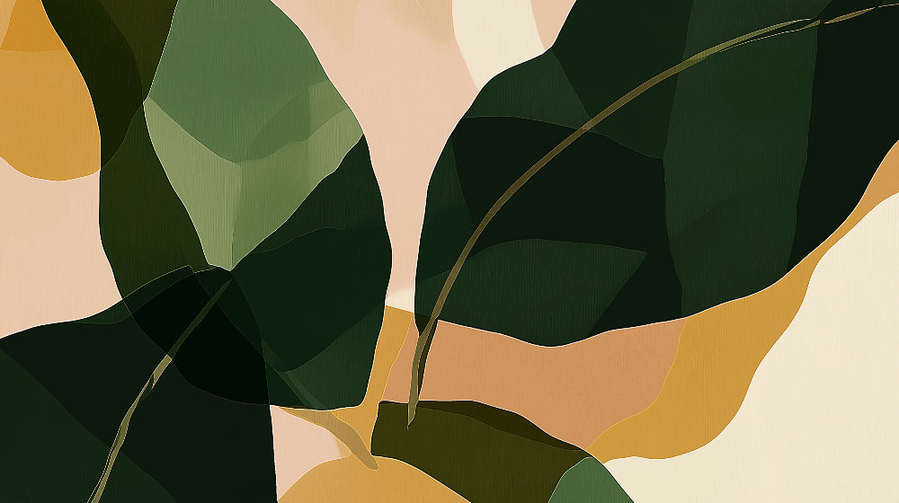 Monstera leaves wallpaper design file showing detailed green and gold pattern