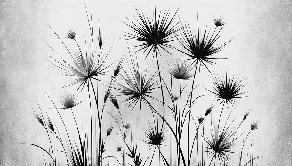 Black Yucca plant silhouettes design file showing detailed botanical pattern