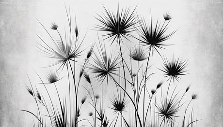 Black Yucca plant silhouettes design file showing detailed botanical pattern