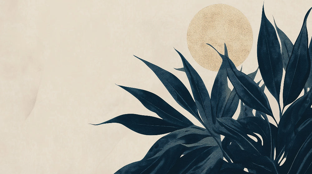 Dark leaves with golden moon wallpaper design file showing intricate botanical pattern details