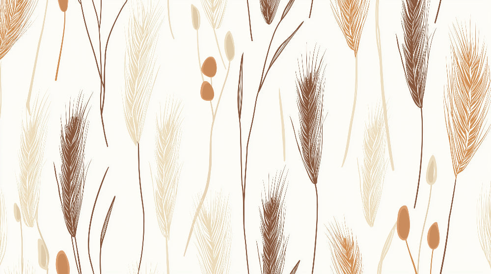 Elegant wheat and reed wallpaper design file showing detailed botanical pattern