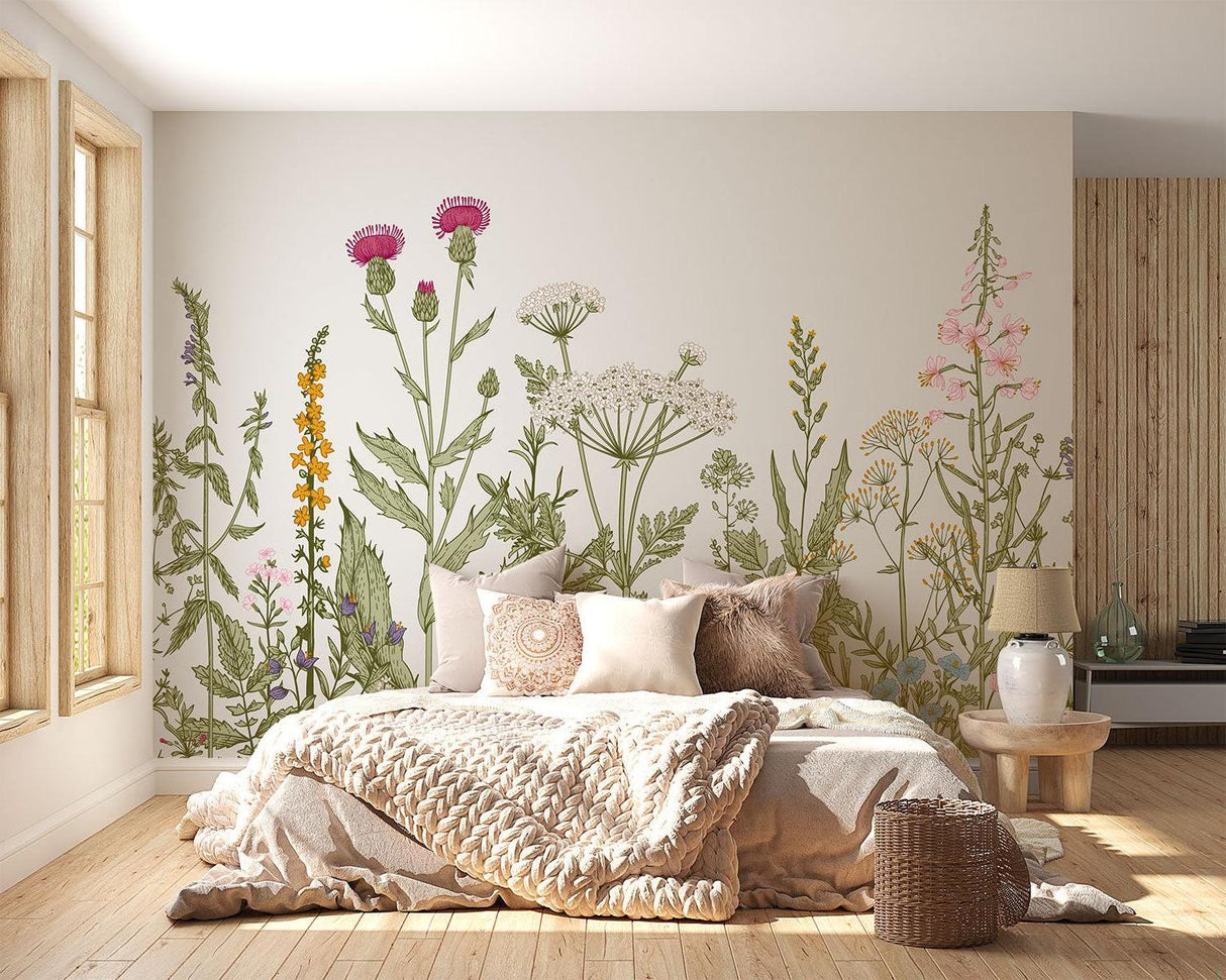 Garden wallpaper transforming an entrance hallway