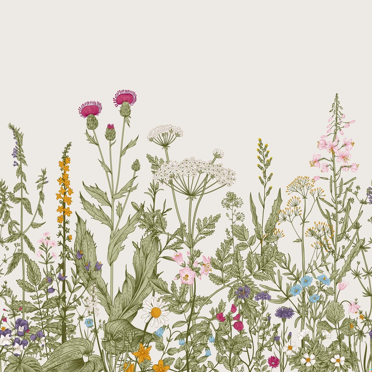 Botanical wildflower garden design file showing detailed flower pattern and arrangement