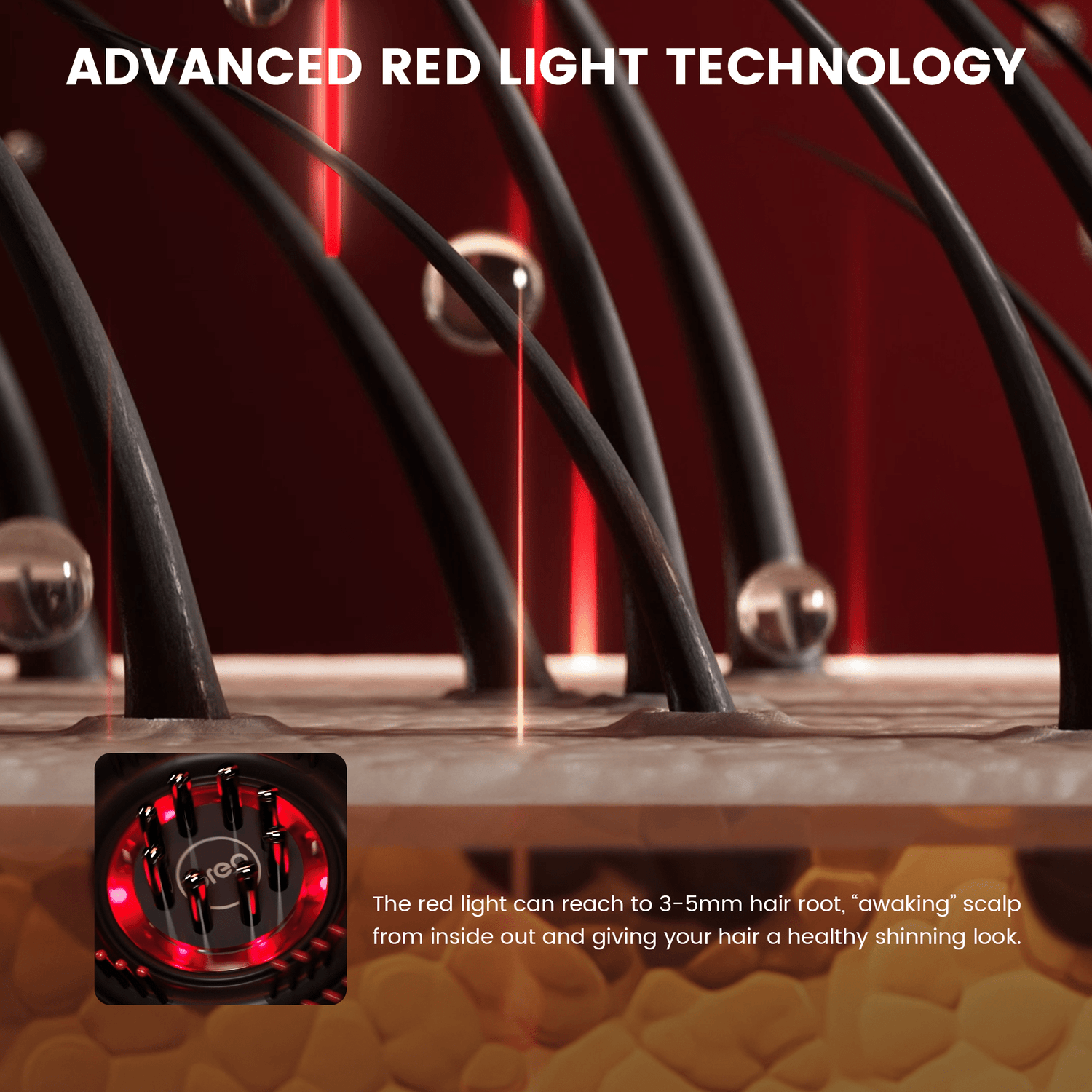 Electric Scalp Massager  Red Light Therapy Hair Growth Device - Product detail 7