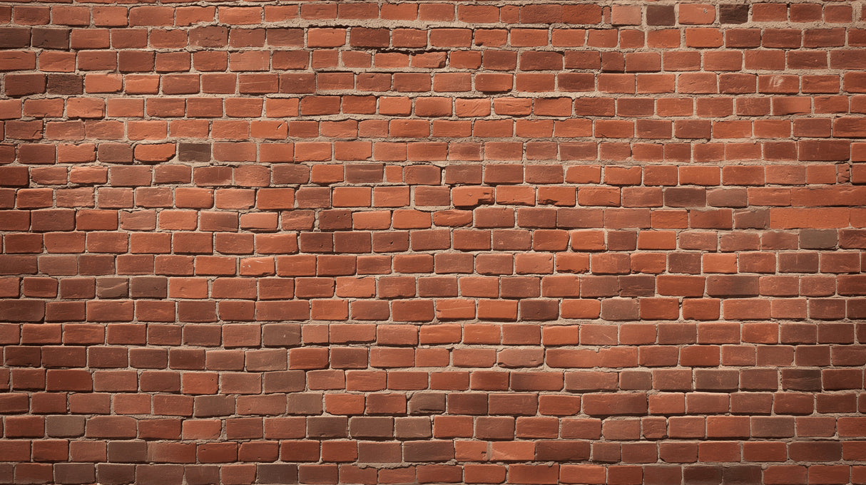 Red brick wallpaper mural in modern living room creating industrial loft atmosphere