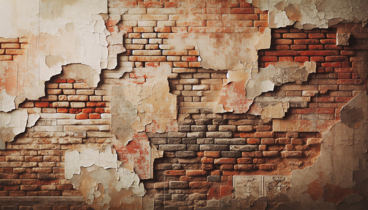 Distressed brick wall design file showing detailed texture and weathered finish pattern
