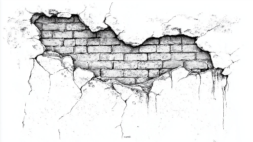 Exposed brick wallpaper design file showing detailed texture and weathered effect pattern
