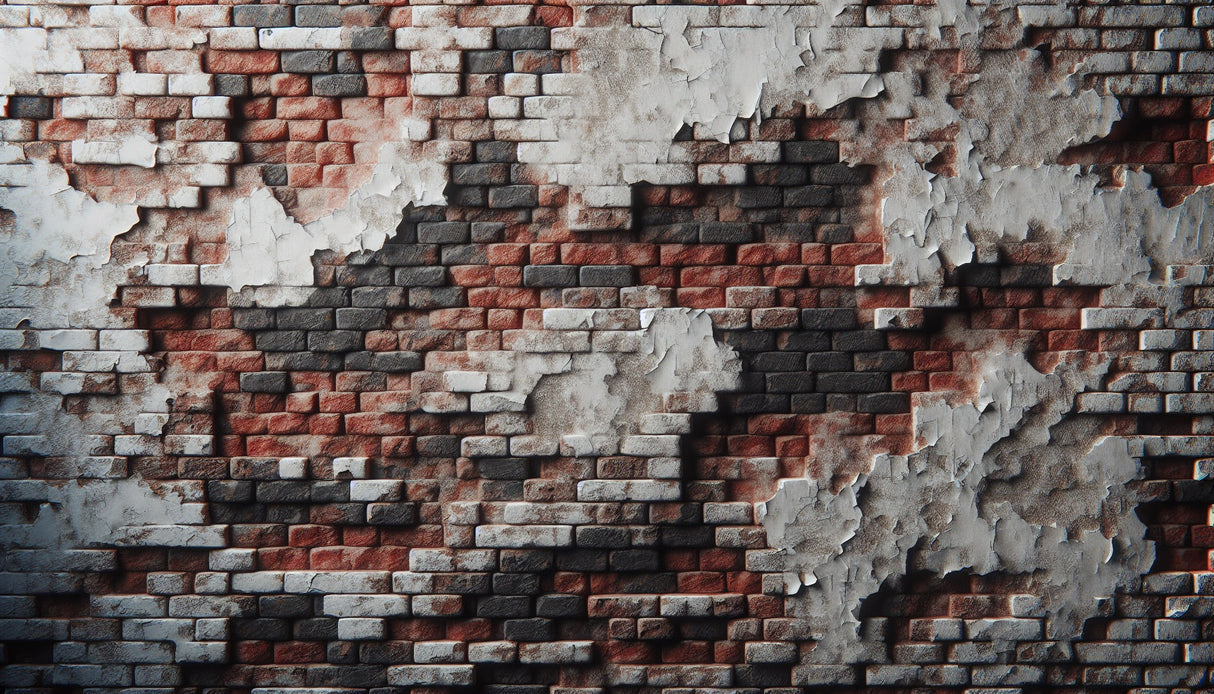 Industrial brick wallpaper design file showing detailed distressed texture and pattern