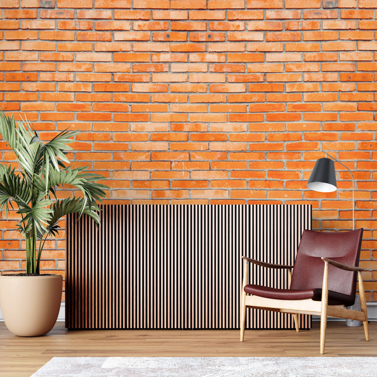 Brick wall design transforming home office with industrial charm