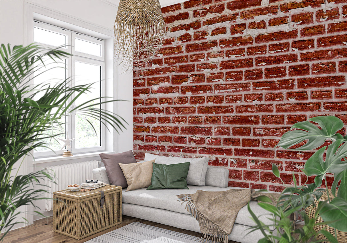 Industrial brick design adding texture to kitchen backsplash with stainless steel appliances