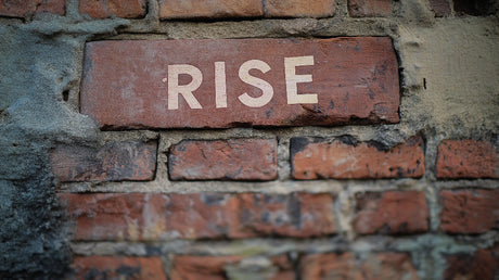 Design file of industrial brick wall mural featuring weathered texture and bold typography