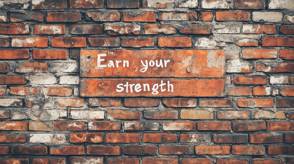 Industrial brick wallpaper design file showing detailed texture and motivational typography