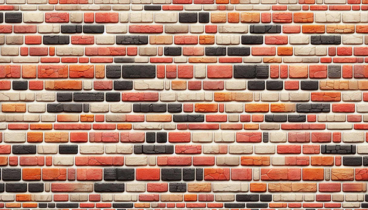 Industrial brick wallpaper design file showing terracotta and charcoal tones pattern