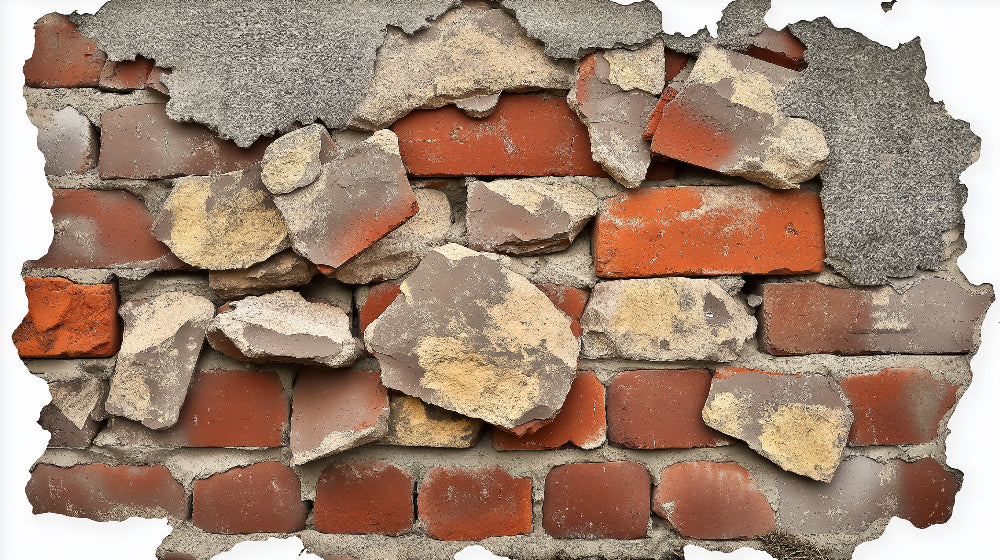 Design file of industrial brick and stone pattern with authentic terracotta tones