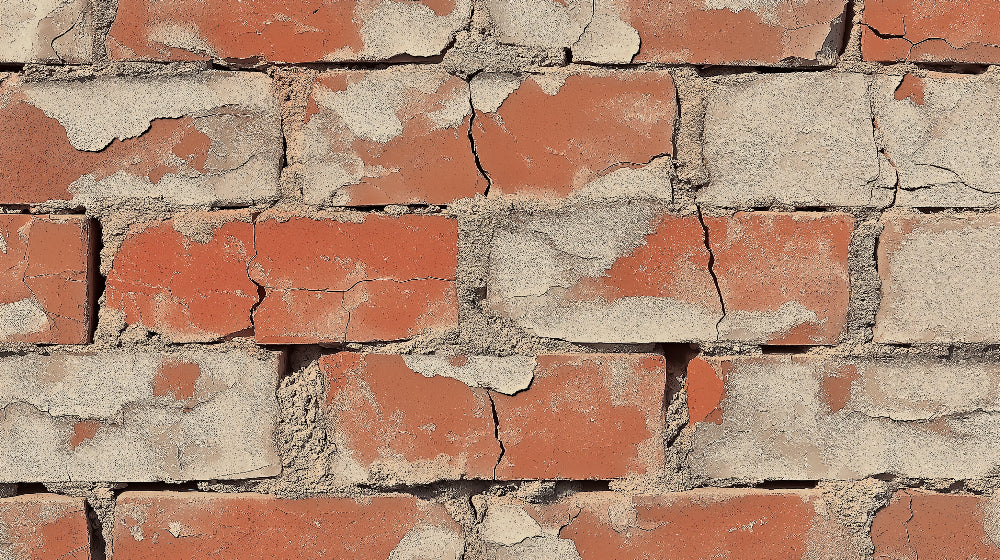 Detailed design file showing rich terracotta brick pattern with distressed texture and authentic weathering